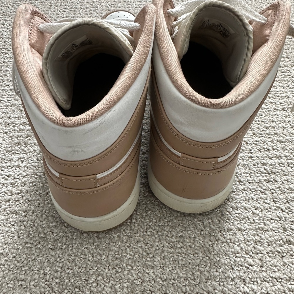 White And Tan Air Jordan 1 Mid.  Size 11.5. Great Condition - Picture 5 of 7